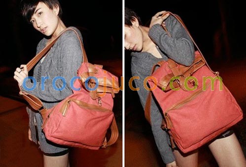 Girl Vintage Casual Canvas Backpack Travel Bags PU1201