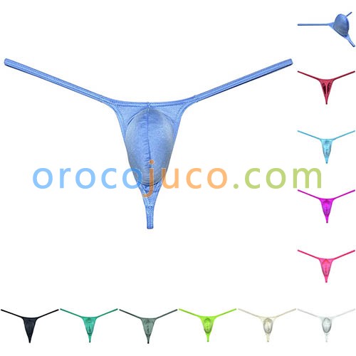 Hot Men Shiny Bikini Thong Underwear Touch Feeling G-string Contour Pouch Tangas MUOR313