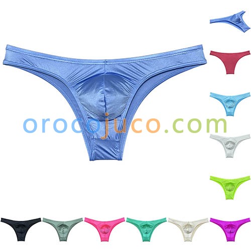 Silk Shiny Low Rise Bikini Briefs Underwear Touch Feeling Cheeky Cut Male Pantie MUOR314
