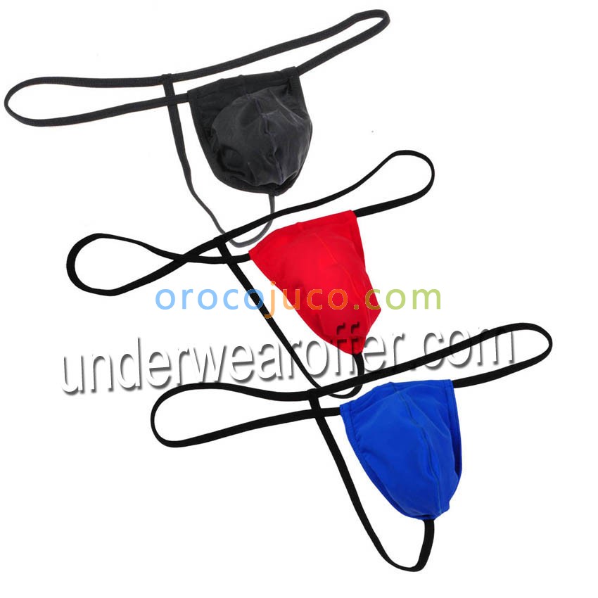 Men's G-string Swimwear Thong Briefs Underwear Red Pouch String Bikinis Tangas YB-DD