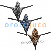 Soft Pouch Leopard Mini Bikin Men Contour Micro perizoma intimo G-String Tanga MU09N