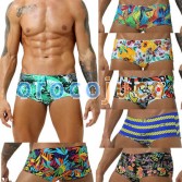 Men's Swimwear Elastic Swim Briefs Board Surf Shorts Boxer Swimsuits