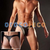 T-shirt intima da uomo in pelle sintetica nera MU88