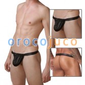 Slingshot Mens nero sexy intimo in pelle sintetica perizoma MU96