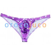 Slip inferiore perizoma posteriore corto lucido da uomo Star Faux Bilini Underwear MU406