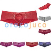 Men's Shiny Ice Silk Thong Boxers Wet Look Soft & Elast Cheeky Briefs Underwear