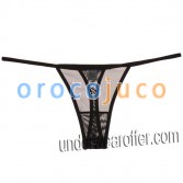 Sexy perizoma femminile Sheer G-stringings intimo nero trasparente mutandine Lingerie MU631