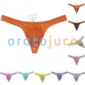 Men's Pouch Enhancing Bikini Trendy Gloss Wet Look String Thong Tangas Underwear