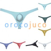 Men's Check Thong Underpants Soft Pouch Enhancing Bikini Hipster T-back Underwear