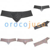 Men Air Bubble Knitted Fabric Bikini Underwear Elastic Cheeky Boxer Thong Briefs
