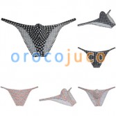 Mens Cheeky Air Bubble Knitted Fabric String Bikini Pouch Briefs Underwear