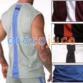 Mens GYM Sweat Tank Top Gilet Maglietta Moglie Beater Sport Magliette MU154 S M L