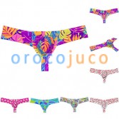 Men's Cheeky Boxer Thong Printed Skimpy Hipster Bikini 1/3 Rear Bottoms Underwar