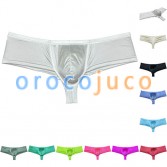 Men Glossy Bikini Underpants 1/2 Hip Underwear Bulge Pouch Boxer Briefs Swimsuit MUOR315