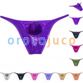 Men's Wet Look Bikini Briefs Cheeky Underwear Physique Posing Trunk Soft Panties MUOR96