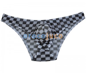 Colorful Checkered Men’s Soft Pouch Bikini Briefs Underwear Mini Briefs Pants MU215