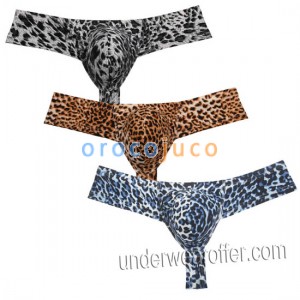 New Sexy Bulge Pouch Tong Men's Leopard Posing Bikini brasiliano intimo pantaloni boxer MU06N