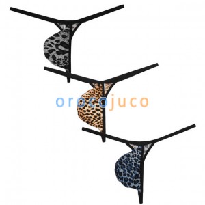 Uomo Leopard Mini Cheeky Suave T-back Uomo G-String Perizoma Extreme Micro Tear Drop MU07N