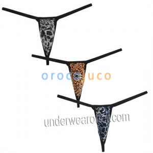 Intimo da uomo sexy perizoma perizoma estremo T-Back per stampa leopardata micro bikini tanga MU08N