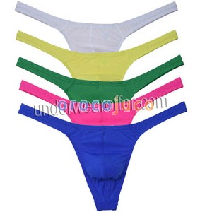 Wide Backend Fashion Thongs For Men Sexy Bikini Underwear Raised Pouch Underpants