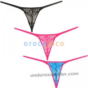 Sexy perizoma in micro tanga per uomo Tanga trasparente in pizzo per intimo T-Back intimo MU229X