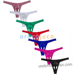 Sexy Uomo Spandex Balls Hole Thong Underwear Elastico G-String Tanga Bikini T-back MU279X