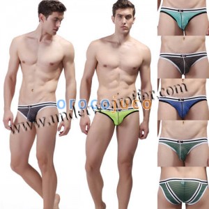 Strisce trasparenti da uomo sexy in mesh intimo slip a marsupio taglia S M L XL 6 colori Offerta MU1886