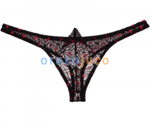 Bikini uomo in pizzo jacquard perizoma tasca T-Back intimo mini slip in cotone massello MU247X