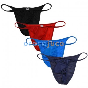 Sexy Uomo Drawnwork Liquid Posing Trunks Uomo String-costola sfacciato Slip intimo MU76N
