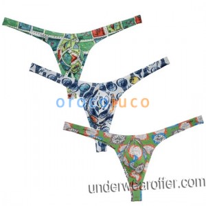 T-Back T-Back da uomo colorato con intimo Sexy Guys Bulge Pouch Bikinis Thong MU774