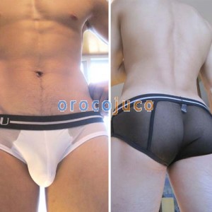 Sexy Mens See-through Underwear Briefs Shorts Black & White MU66