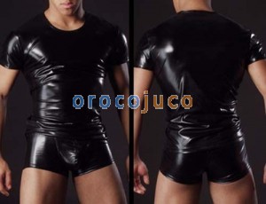 T-shirt da uomo in ecopelle sexy MU95