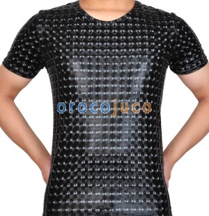 Taglie forti Uomo T-shirt 3D T-shirt 3D Plaid PU nderwear Sport Short Muscle Shirt MUS404