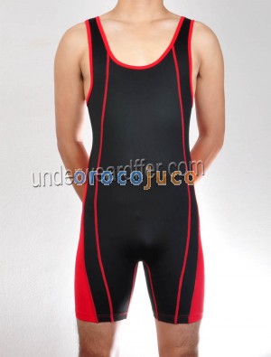 Uomo Splice Vest Body Super Elastic Wrestling Costumi da bagno Band Leg Sport Body MU401