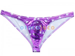Slip inferiore perizoma posteriore corto lucido da uomo Star Faux Bilini Underwear MU406
