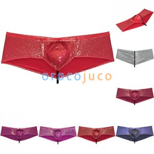 Men's Shiny Ice Silk Thong Boxers Wet Look Soft & Elast Cheeky Briefs Underwear