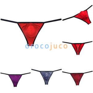 Men's G-string Shiny Ice Silk Wet Look Soft & Elast Bikini Thong Pants Underwear