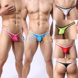 Maglia da uomo con fibbia a righe perizoma intimo Bikini perizoma intimo T-pantaloni con fibbia perizoma posteriore MU1961