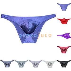 Men‘s Shiny Bikini Briefs Enhance Pouch Cheeky Hipster Pants Underwear
