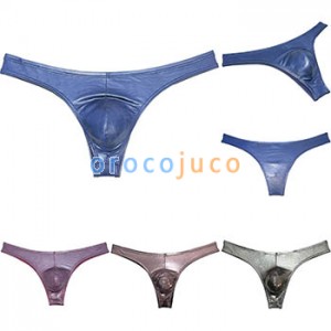 Men's Bikini Low-rise Wet Look Panties Briefs Thong Shiny Metallic Underwear
