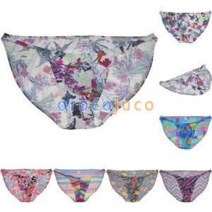 Mens Stretchy Bikini Bodybuilding Briefs Floral Posing Bulge Underwear