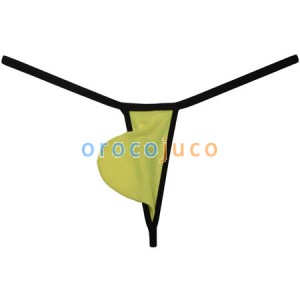 Men's Ice Silk Stripe Pouch G-string Underwear Male Stretch T-Back Jockstrap