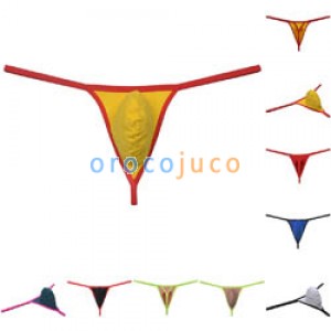 Men's Cotton Bulge Pouch G-string Mini Tangas Elastic Micro Thong Underwear