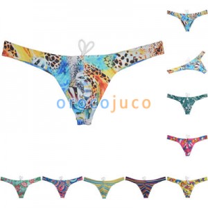 Beachwear Men's Bikini Bulge Pouch T-back Surfing Briefs Showy Swim Thongs