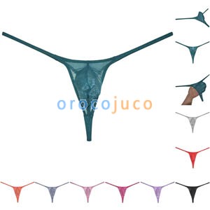Sexy Men's Glass Yarn Bikini Thong Underwear See-through G-String Organdy Tangas