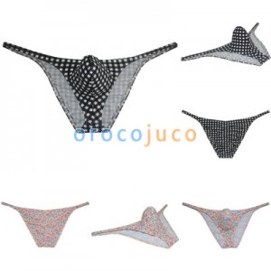 Mens Cheeky Air Bubble Knitted Fabric String Bikini Pouch Briefs Underwear