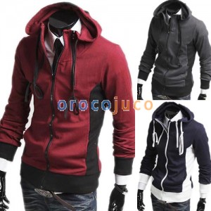 Men’s Stylish Slim Fit Jackets Coats Hoody Size XS~L 3 Color MU1028
