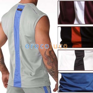 Mens GYM Sweat Tank Top Gilet Maglietta Moglie Beater Sport Magliette MU154 S M L