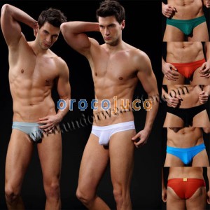 Fori per l'uomo sexy Mini slip a vita bassa Biancheria intima perizoma morbida rigonfiamento Pouch Bikini Slip S M L XL 7 Colori Offerta MU1882