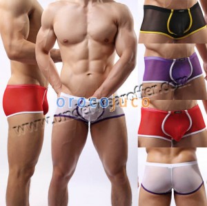 Sexy U-slip uomo trasparente intimo Boxers intimo Comodi Pouch Puro Boxer M L XL 4 colori per scegliere MU1952